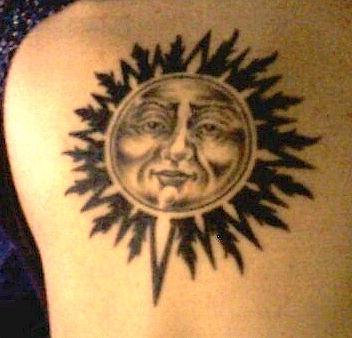 el Sol de tatuaje de valor