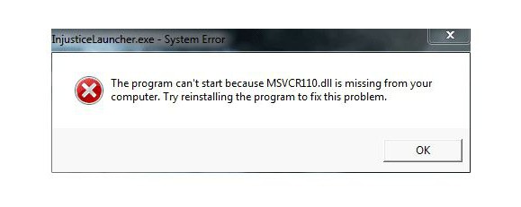 não está presente No computador MSVCP110.dll o que fazer