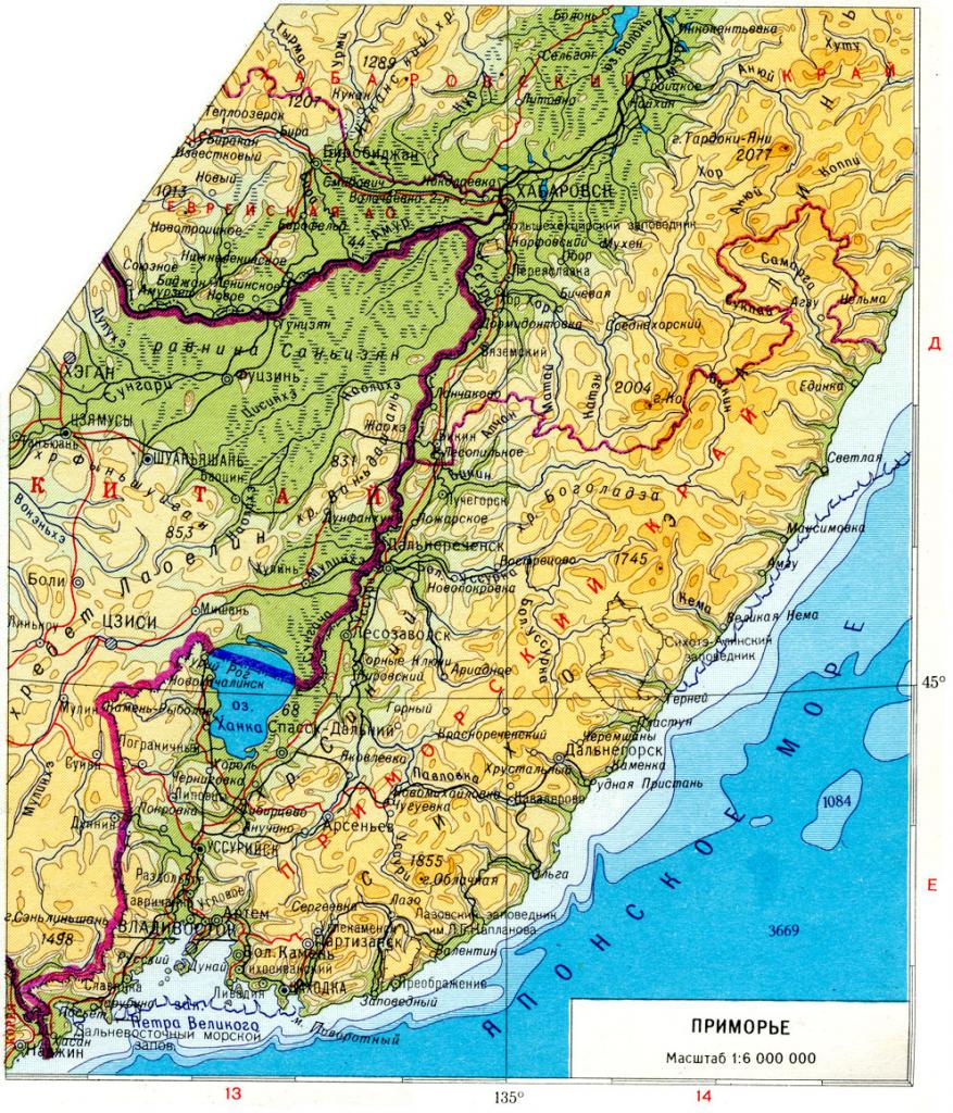 mapa del territorio de primorie