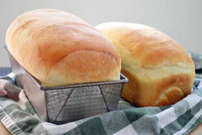 white bread in the oven
