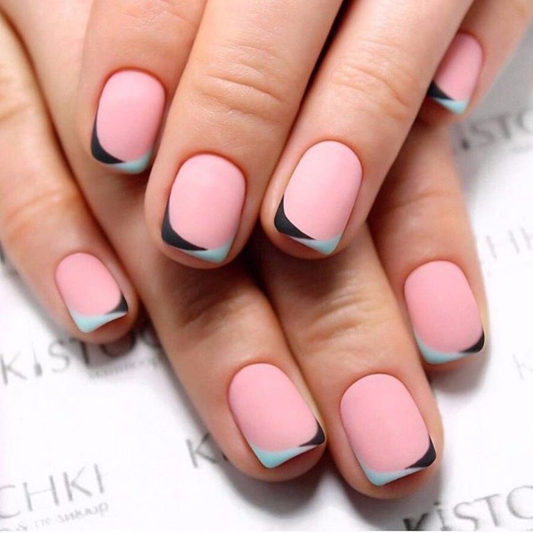 French manicure pastel shades