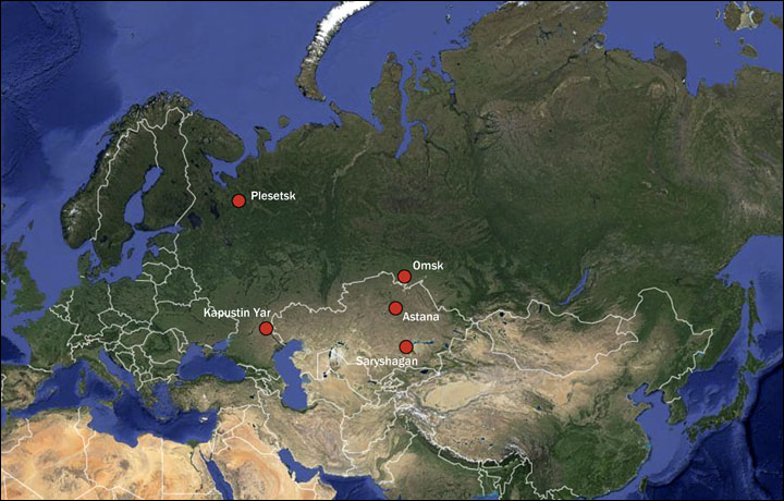 raketenstartplätze Russland Omsk in der Nähe