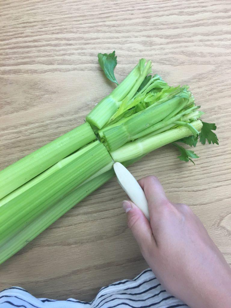 watering the celery