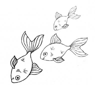 como desenhar peixes