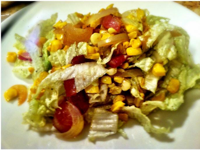 Chinese cabbage salad with corn
