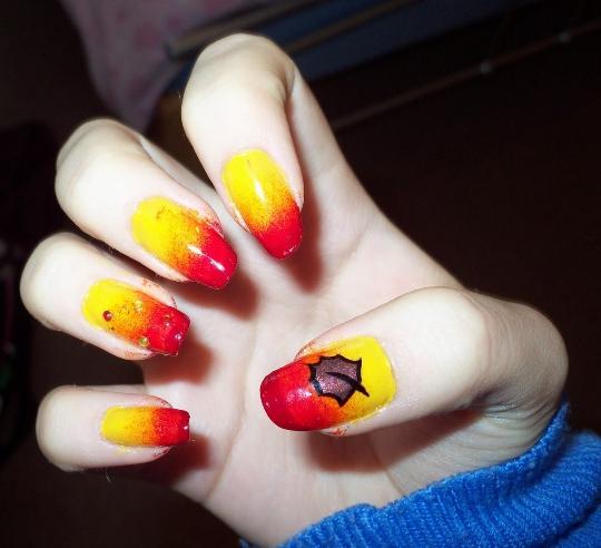 jesienny nail design