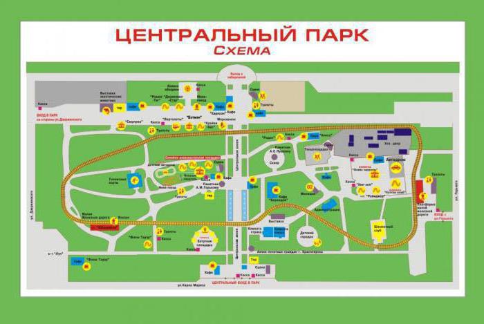 diagram of the Central Park of Krasnoyarsk