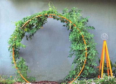 Archway for flowers on the dacha with his hands photo