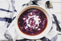 Delicious soup of red cabbage