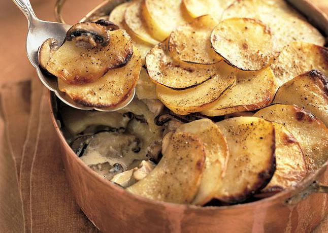 cómo preparar en casa картофельно грибную lasaña
