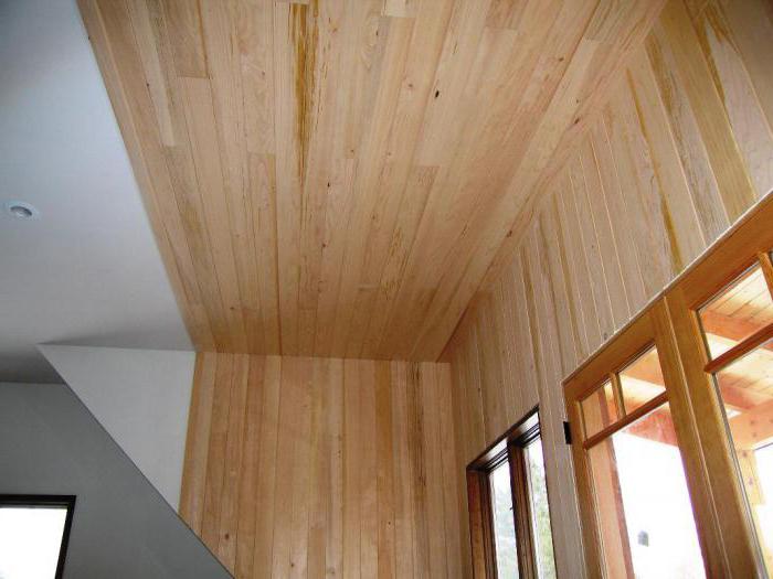the sheathing of walls in a wooden house inside the kitchen