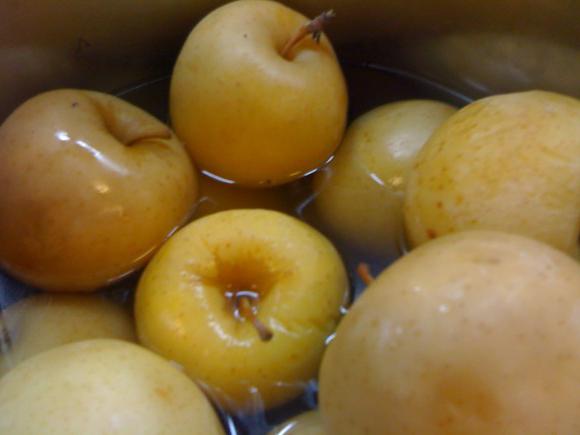 en vinagre, en salmuera manzanas es conservada por la antonovka