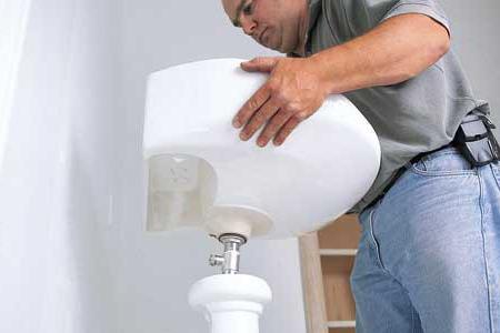 how to install the washbasin with pedestal