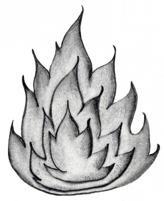 jak rysować ogień ołówkiem