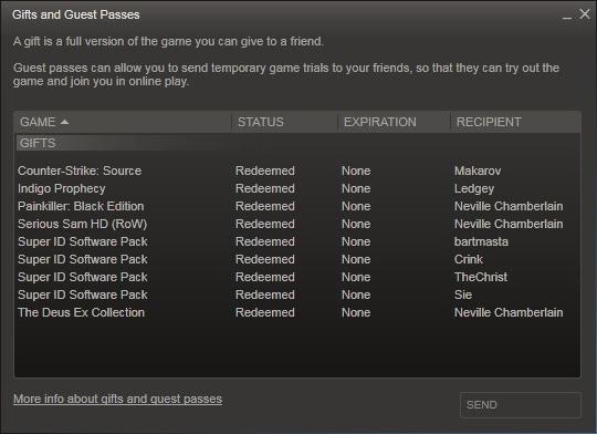 what is gift steam