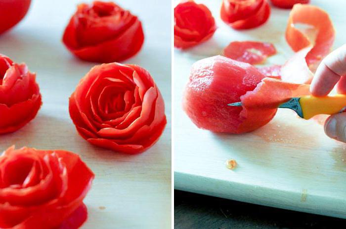 як з помідора зробити троянду фото