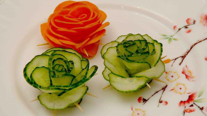 jak zrobić róże z ogórków i pomidorów
