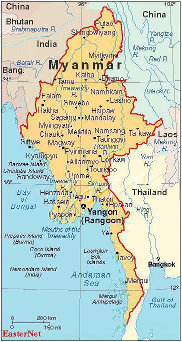 myanmar en el mapa
