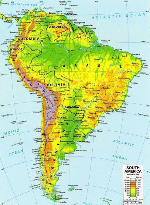 рельєф і корисні копалини південної америки