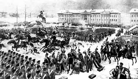 İsyan dekabristov Senato meydanı'nda