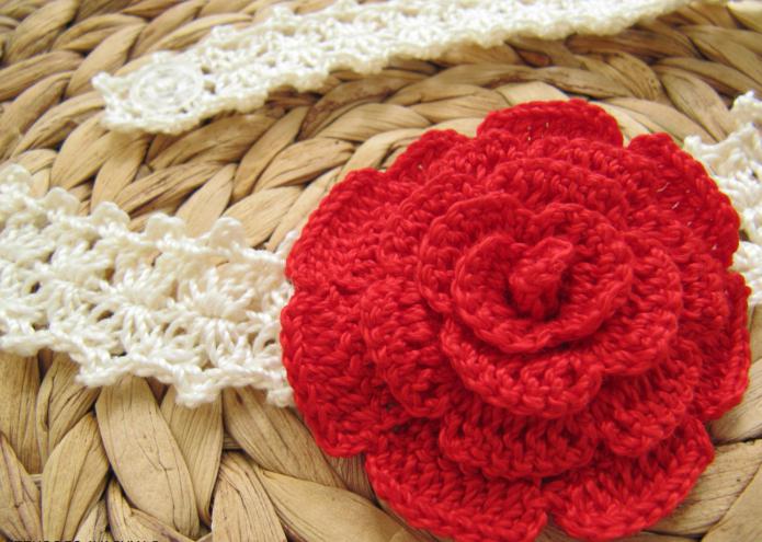 crochet के गुलाब