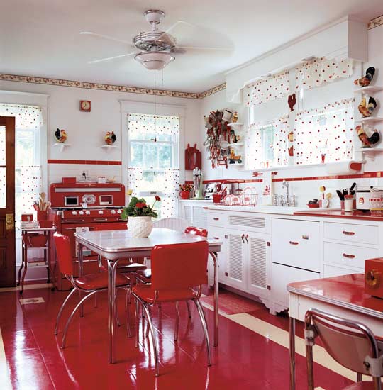 Tasarım kırmızı mutfak