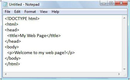 कैसे बनाने के लिए एक html पृष्ठ में नोटपैड