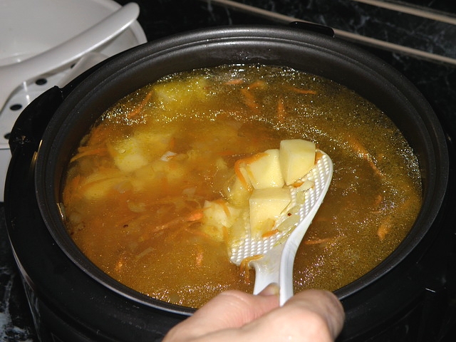 soup in a slow cooker