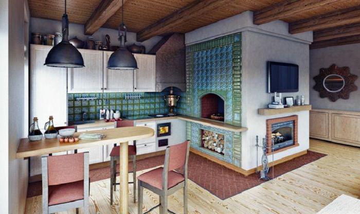 kitchen design in wooden house