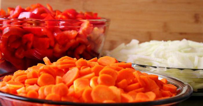 лечо з болгарського перцю, помідорів і моркви рецепт