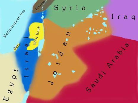 Jordania mapa