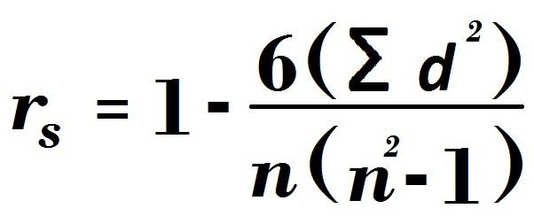 o coeficiente de correlação de spearman fórmula