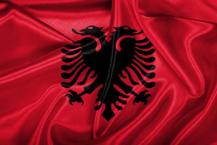 what is depicted on the flag of Albania