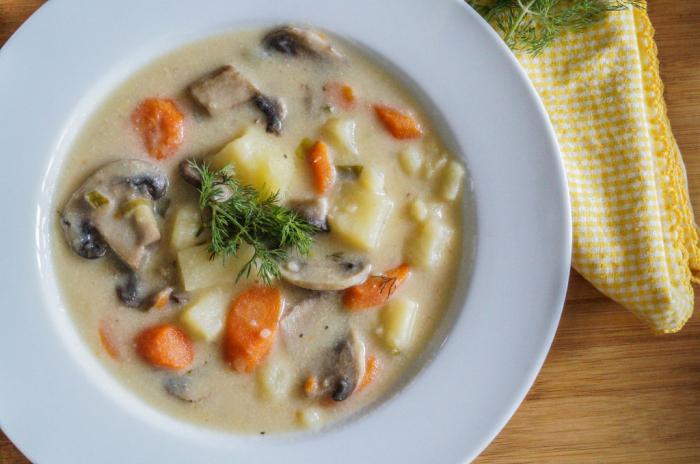 Suppe aus Champignons mit Kartoffeln Rezept
