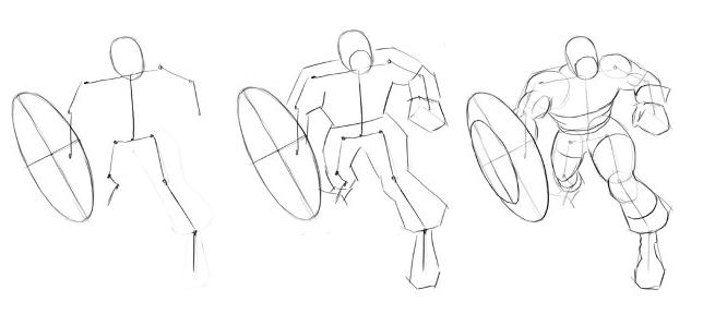 how to draw captain America step by step,