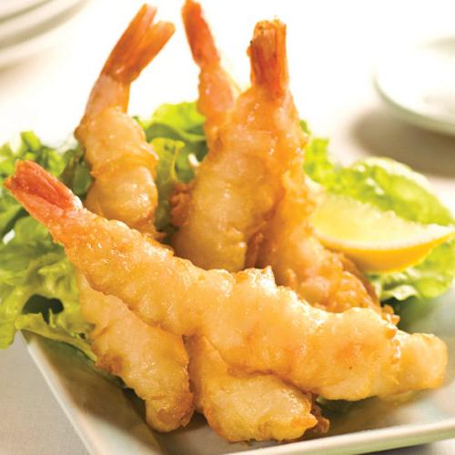 Langostinos crujientes en tempura