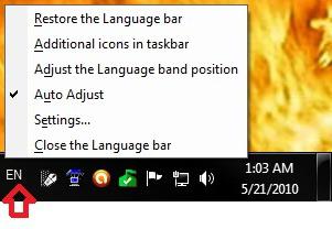 reparación de inicio y de trabajo de la barra de idioma en windows 7