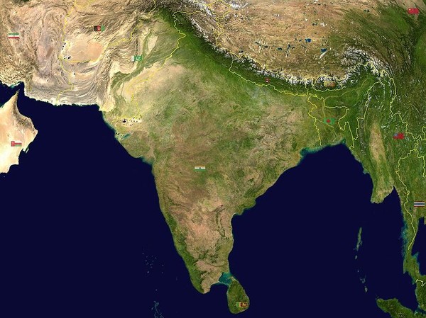 the Indian sub-continent (Eurasia)