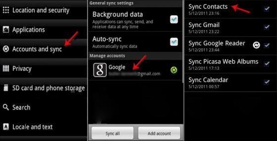 sync contacts android gmail
