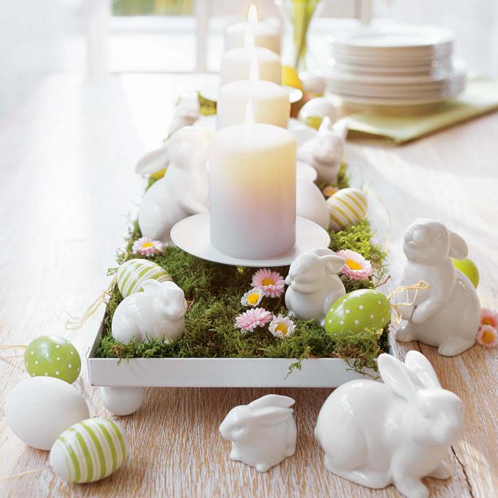 home decoration for Easter with his hands photo