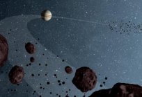 Descrição cinturão de asteróides do sistema Solar. Asteróides principal horário