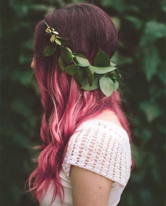 gefärbtes Haar Weben Foto