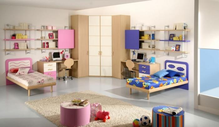 Children's room for girl and boy