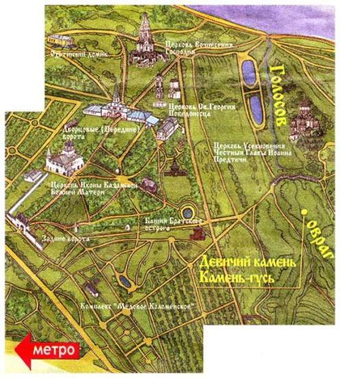 o parque kolomenskoye mapa