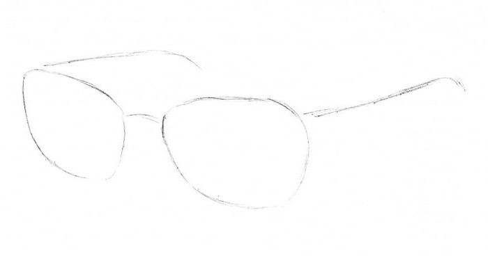 як намалювати окуляри олівцем