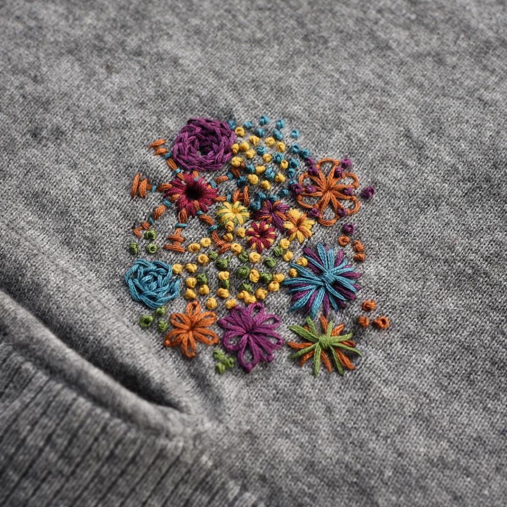 embroidery on the hole