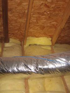 the roof insulation from inside with their hands