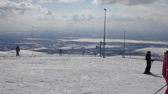 滑雪胜地在摩尔曼斯克区域
