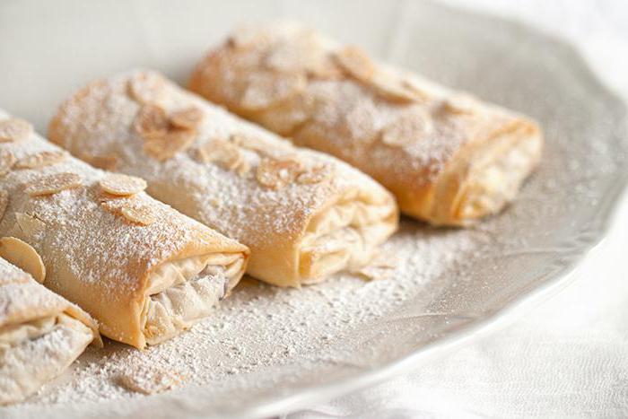 strudel of Filo pastry with cheese