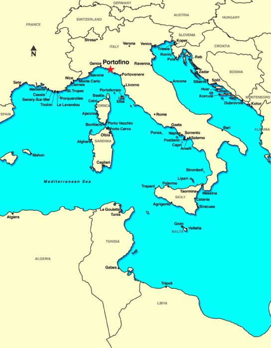 菲诺在地图上的意大利